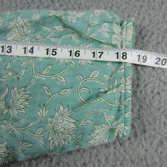 Pure Jill Tops size M Green Floral Button front 3/4 sleeves Casual Comfy relax - Picture 14 of 15